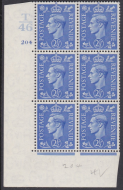2½d Light Blue Cylinder Control T46 204 No Dot perf 5(E I) UNMOUNTED MINT