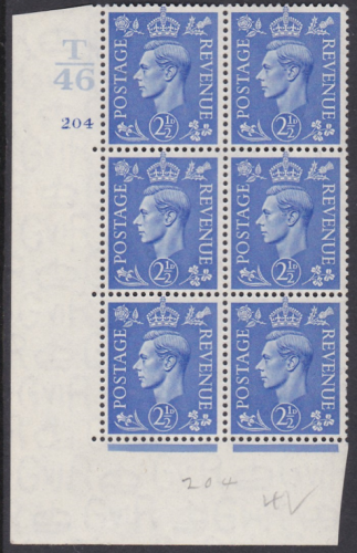 2½d Light Blue Cylinder Control T46 204 No Dot perf 5(E I) UNMOUNTED MINT