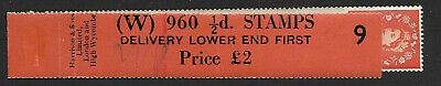 ½d Tudor watermark Vertical Delivery Coil leader W 9 UNMOUNTED MINT