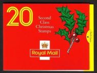 LX2 1991 Christmas Barcode Booklet 20 x 2nd Class(18p) - cylinder - complete MNH
