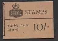 X13 10/- Aug 1966 Wilding GPO Booklet - complete UNMOUNTED MINT