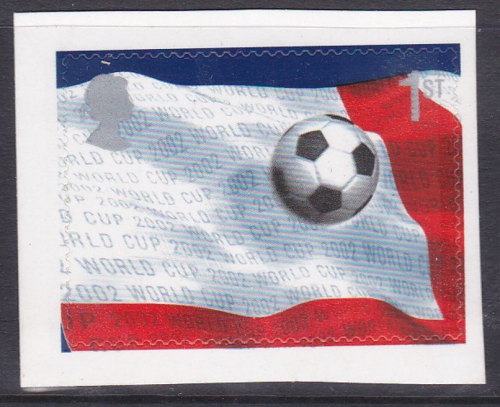 PM6 2002 Sg2293 Top Left Of Flag 1st class stamp out of booklet - self adhesive