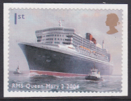 PM13 2004 Sg2455 RMS Queen mary 1st class stamp out of booklet - self adhesive