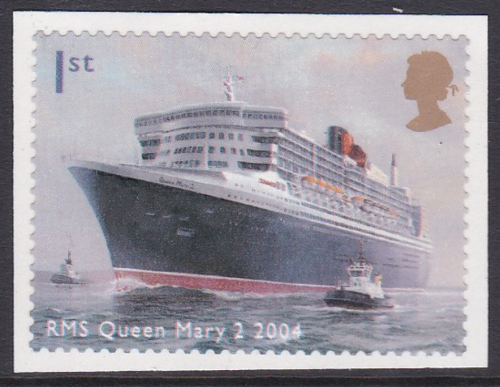 PM13 2004 Sg2455 RMS Queen mary 1st class stamp out of booklet - self adhesive