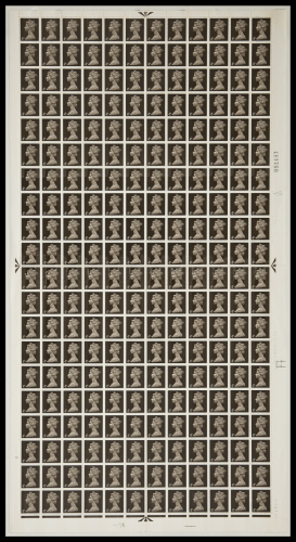 Sg731 4d Sepia machin Full Sheet 10 Dot 2 band UNMOUNTED MINT MNH