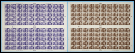 1973 20p  3½p Royal Wedding Full Set of Full sheets Unmounted Mint