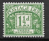 Sg D48a 1½d Edward Crown Wmk Inverted Postage Due UNMOUNTED MINT