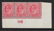 M5(1) 1d Scarlet EDVII De La Rue control H8 Imperf UNMOUNTED MINT