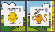 sg3901-3902 PM54 2016 Mr men Pair of 1st class stamps from booklet-self adhesive