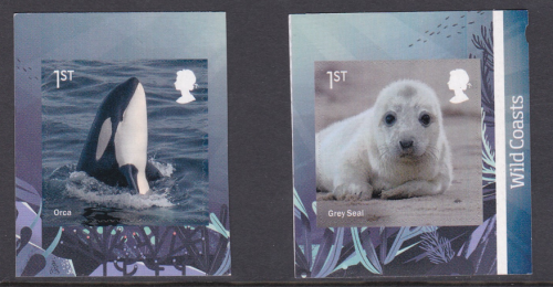 PM81 2021 Sg4553 54 Wild Coasts 1st class stamps from booklet self adhesive