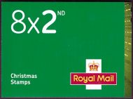 LX65 2022 Christmas Booklet 8 x 2nd class stamps - No Cylinder