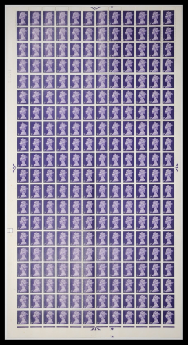 sg 729 3d Violet machin Full Sheet PVA CB  cyl 3 Dot UNMOUNTED MINT MNH