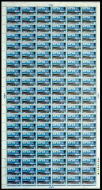 1967 EFTA 9d (PHOS) Complete Sheet With listed flaw