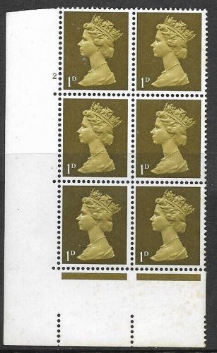 1d Pre-decimal Machin missing phosphor cyl 2 No Dot UNMOUNTED MINT/MNH