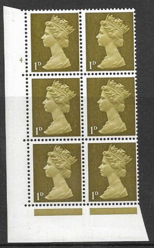 1d Pre-decimal Machin missing phosphor cyl 4 Dot UNMOUNTED MINT MNH