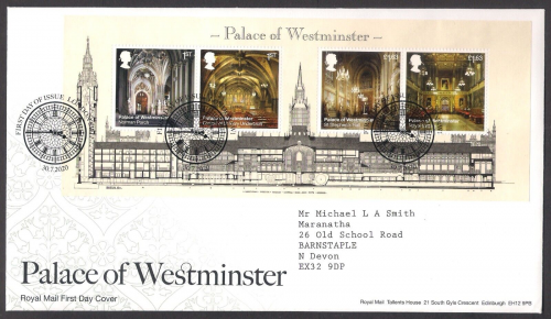MS4410 2020 palace of westminster miniature sheet NO barcode UNMOUNTED MINT