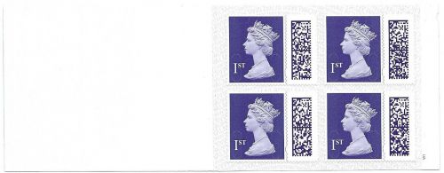 2022 TB1 4 x 1st class stamps New barcode booklet MFIL M22L cyl W1 Self Adhesive