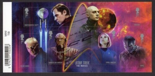 GB 2020 MS4455a Star Trek Movies barcode mini sheet UNMOUNTED MINT