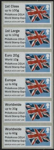 2014 PhilaKorea World Stamp Expo Union Flag Undated Machin post  Go PG NEW