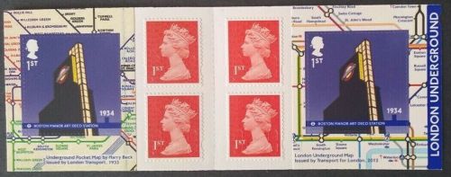 PM35 2013 London Underground 6 x 1st Self Adhesive Booklet - No cylinder