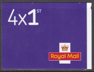 2022 TB1 4 x 1st class stamps New barcode booklet No Cylinder