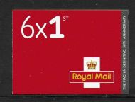 MB19 2017 6 x 1st class stamps barcode booklet - Self Adhesive - Cylinder W7