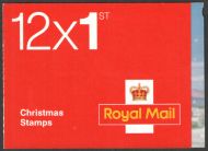 LX34 2007 Christmas Greetings Barcode Booklet 12 x 1st class Cylinder D1D1D1D1D1