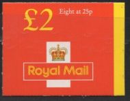 GB FW8 £2 Folded booklet - new style 8x25p - Cylinder Q1Q1