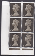 Pre-decimal Machin 4d PVA 2B Head A Perf (F L) Cylinder 4 No Dot  U M