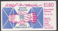 FU2a 1987 Keep in touch Folded Booklet - Complete - No Cylinder - overprint