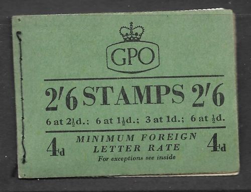 F21 2 6 GPO booklet - Wilding  GVI - Complete UNMOUNTED MINT