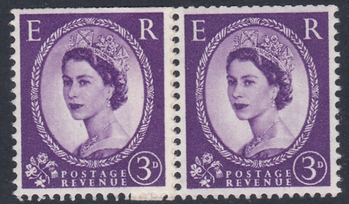 S67 3d Wilding Tudor Crown Horizontal coil join pair UNMOUNTED MINT MNH
