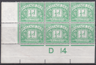 D1 ½d Royal Cypher Postage due Control D 14 imperf MOUNTED MINT