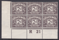 D4 2d Royal Cypher Postage due Control R 21 perf MOUNTED MINT