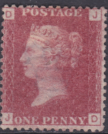 SG 43 1d Penny Red Lettered J-D plate 135 MOUNTED MINT