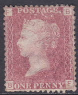 SG 43 1d Penny Red Lettered B-F plate 137 MOUNTED MINT