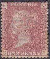 SG 43 1d Penny Red Lettered Q-F plate 173 MOUNTED MINT