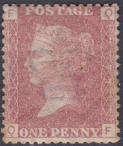 SG 43 1d Penny Red Lettered Q-F plate 173 MOUNTED MINT