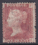 SG 43 1d Penny Red Lettered F-E plate 160 MOUNTED MINT