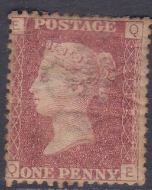 SG 43 1d Penny Red Lettered Q-E plate 192 MOUNTED MINT