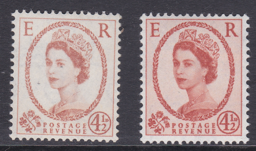 4½d Wilding M c cream Very Dry Print UNMOUNTED MINT