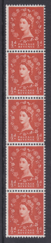 S10H Vertical Wilding Coil strip M C white Blue phos R flaw  UNMOUNTED MINT  MNH