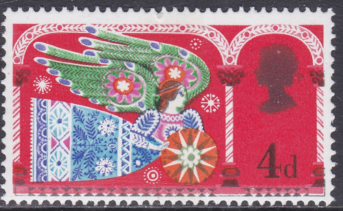 sg812 1969 Christmas 4d Missing gold from queens head  UNMOUNTED MINT [SN]