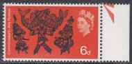 sg669 6d 1965 Arts Phosphor Front and Back UNMOUNTED MINT [SN]
