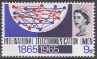 1965 sg683pb 9d ITU 2 bands instead of 3 phosphor UNMOUNTED MINT [SN]