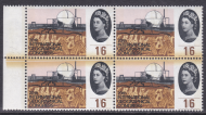1964 sg654p Geographical 1 6 Huge Dr Blade Flaw Block Of 4  UNMOUNTED MINT
