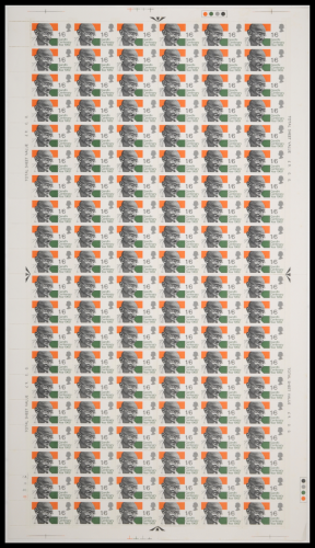 Sg807c 1969 Gandhi 1 6 Full sheet With Tooth Flaw variety   UNMOUNTED MINT