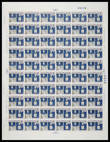1970 British Rural Architecture (Cottages) 1s Complete Sheet Dot Cyl U M