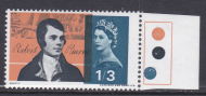 1966 Sg686 1 3 burns Shift of Slate Blue UNMOUNTED MINT [SN]
