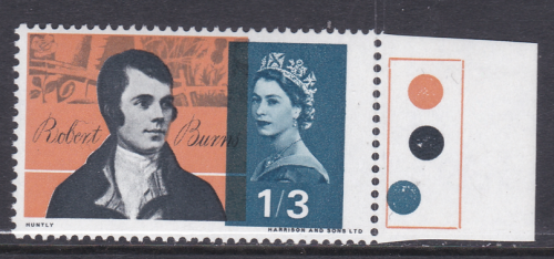 1966 Sg686 1 3 burns Shift of Slate Blue UNMOUNTED MINT [SN]